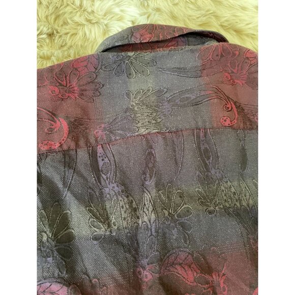 Visconti Men's Long Sleeve Floral Shirt - Size L - Red & Grey - Button-Up casual - Picture 6 of 6